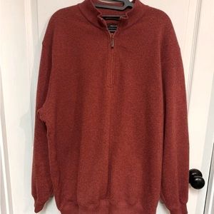 Greg Norman 1/4 zipper sweater burnt Orange Men’s size Large EUC No holes